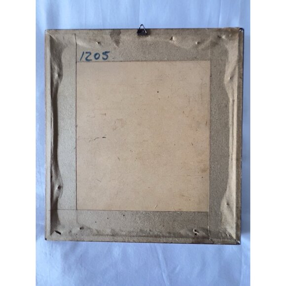 VTG Handmade Cross Stitch SUNFLOWER DAISY Floral Green Mat 9" x 10" Wood Frame - Picture 9 of 9